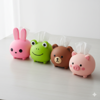 جا دستمال کاغذی خوک صورتی