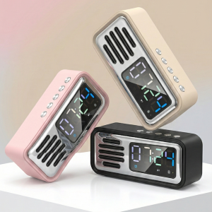 اسپیکر بلوتوثی طرح رادیو و ساعت رومیزی مدل S22